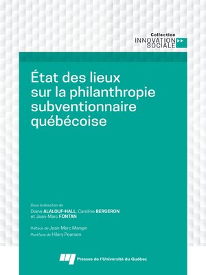 cover image of État des lieux sur la philanthropie subventionnaire québécoise